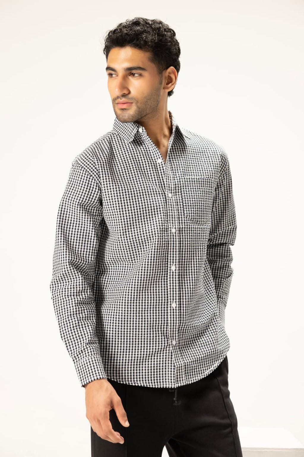 Onyx Grid Button-Down