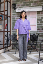 Lilac Lattice Tie-Top
