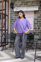 Lilac Lattice Tie-Top