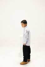 Grey Striped  Button-Down