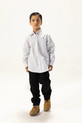 Grey Striped  Button-Down