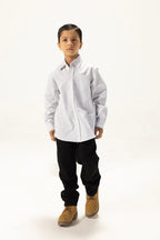 Grey Striped  Button-Down