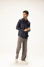 Indigo Silk-Look Minimalist