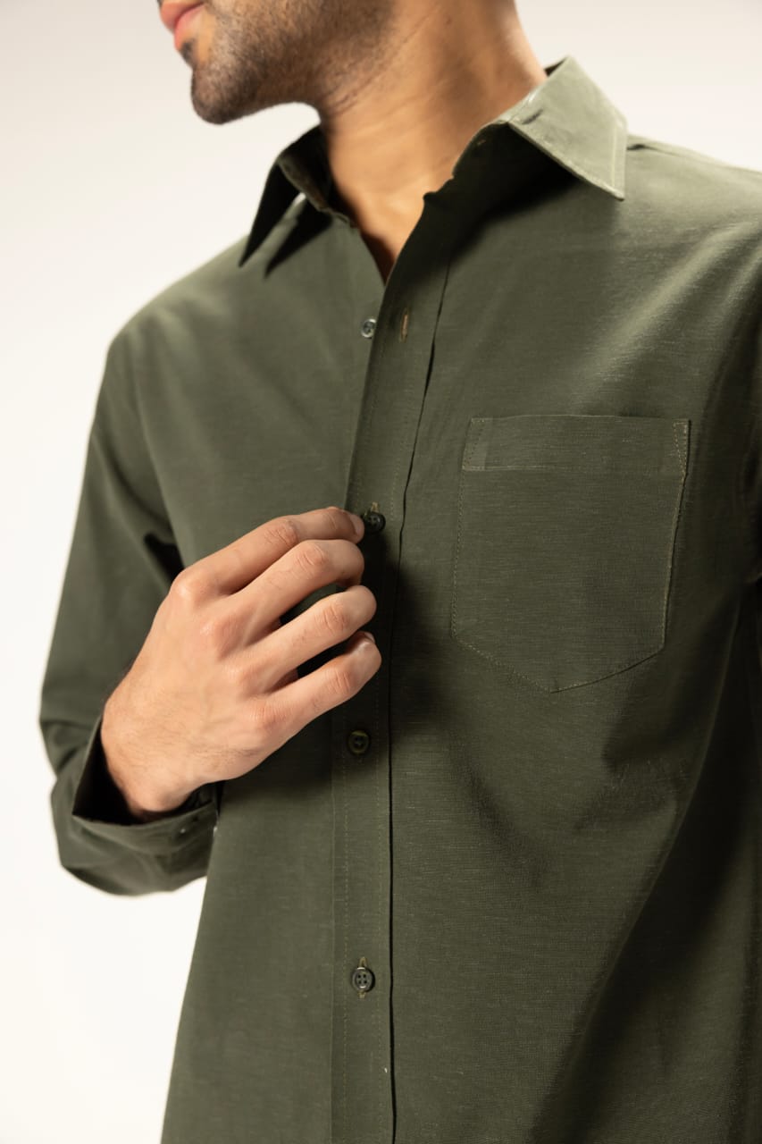 Olive Meridian Pocket Shirt