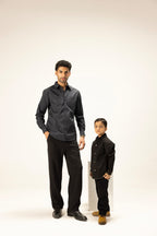 Classic Black Utility Button-Down