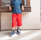 Casual Red Drawstring Shorts