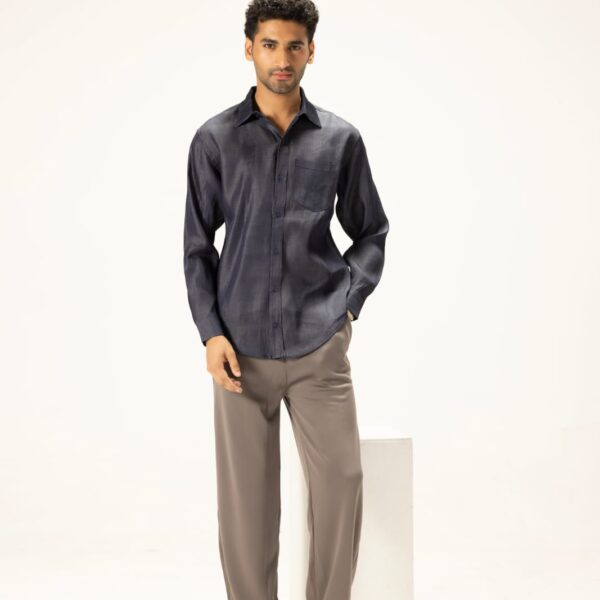 Indigo Silk-Look Minimalist